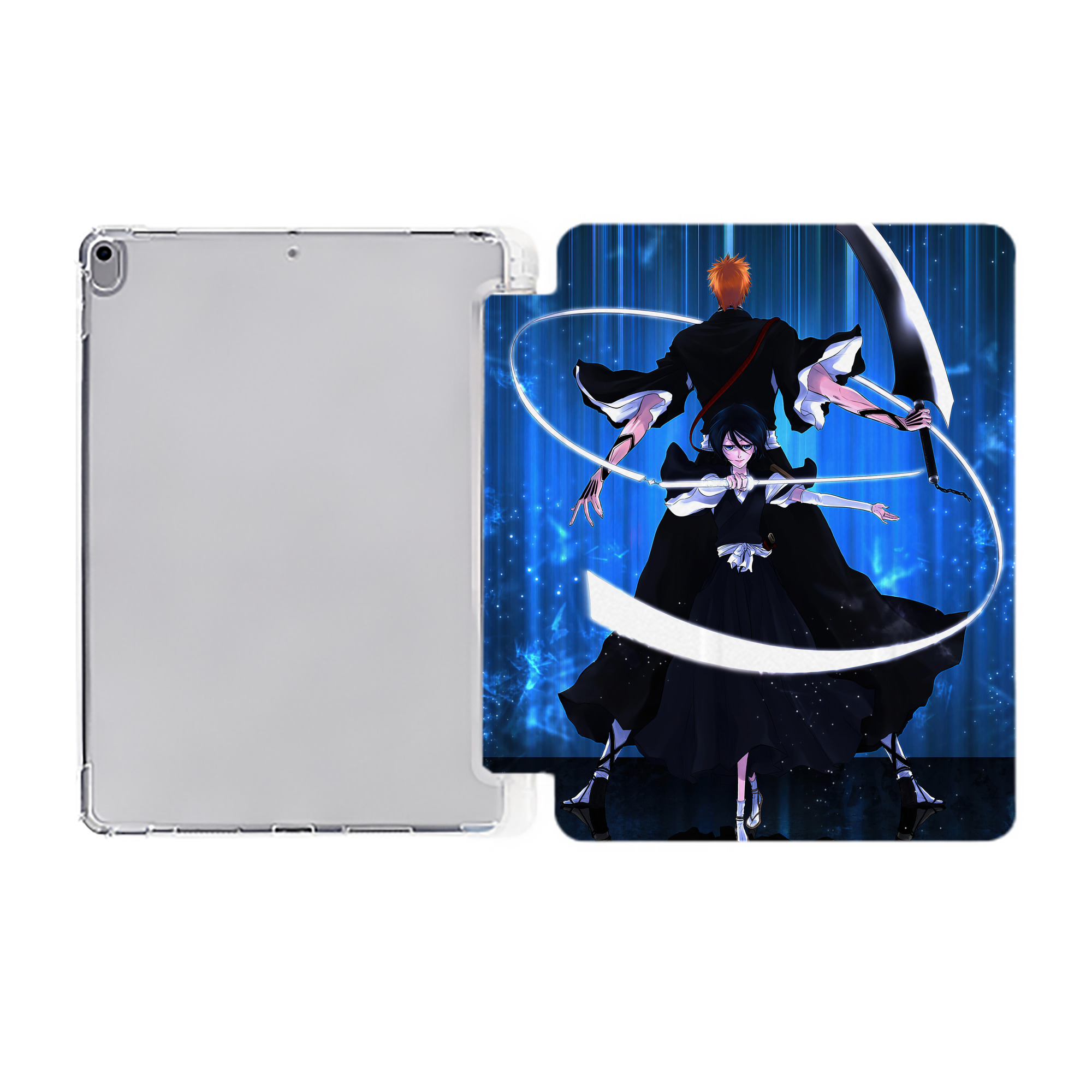 （画像用） ブリーチ BLEACH IPad ケース ペン収納付き 三つ折りスタンド PUレザー×シリコン 対応機種9.5/10.5/10.9インチ